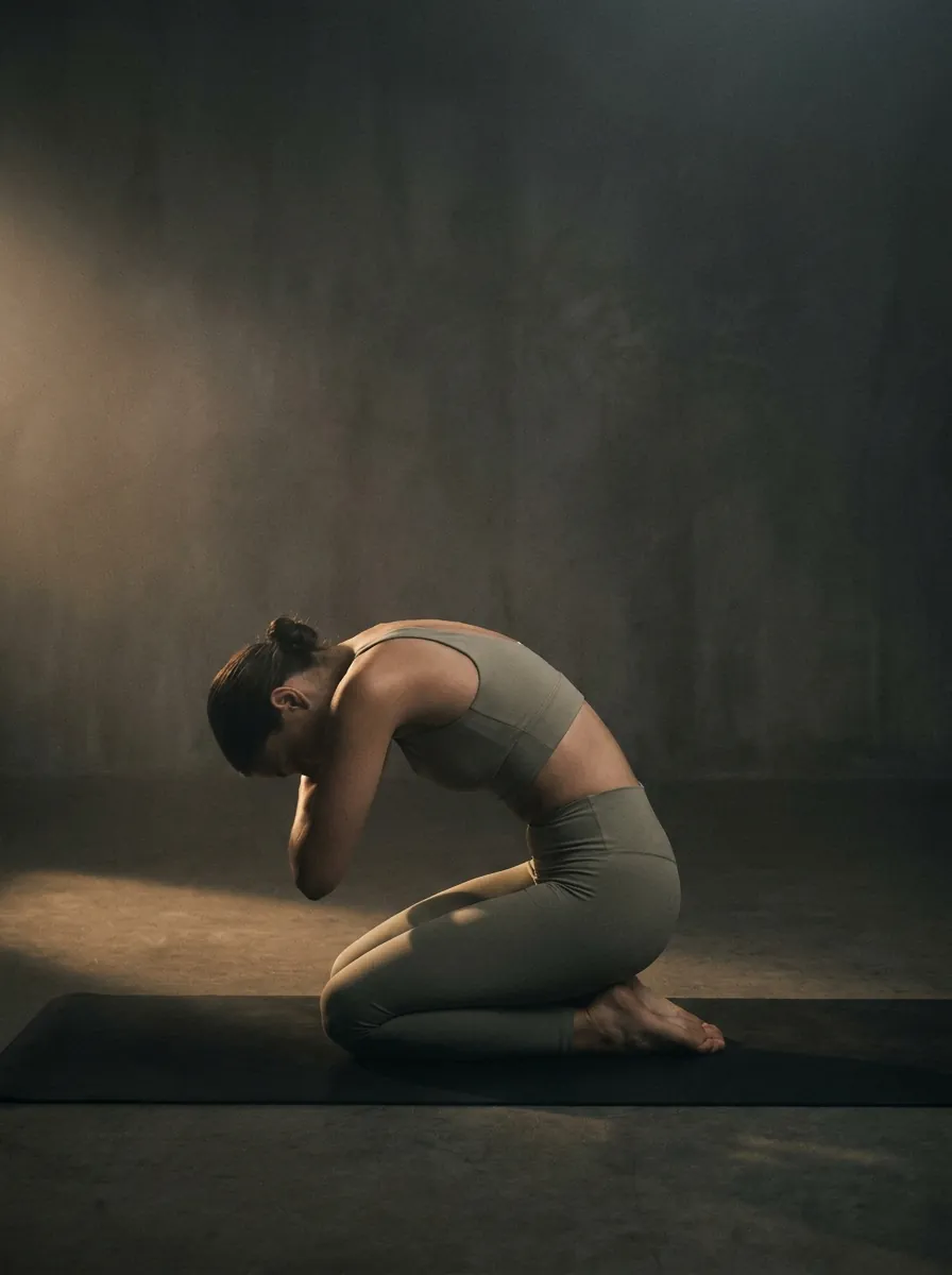 Pilates roll-up in motion, side view