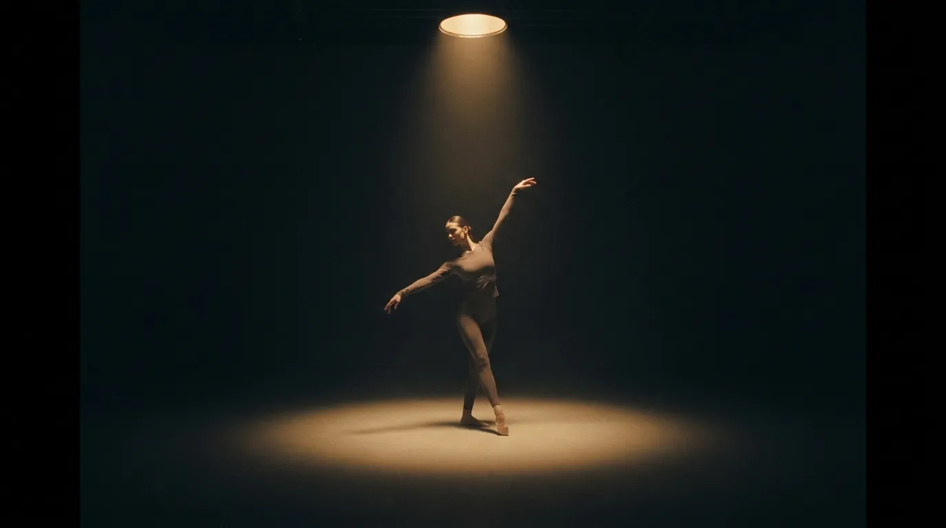 Figure in a single pool of light
